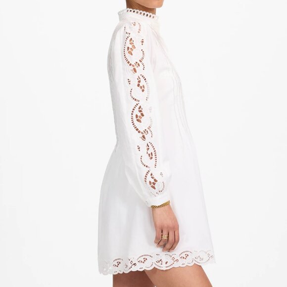 NWT Madewell Pintucked Eyelet Mini Dress White XS - Picture 2 of 5